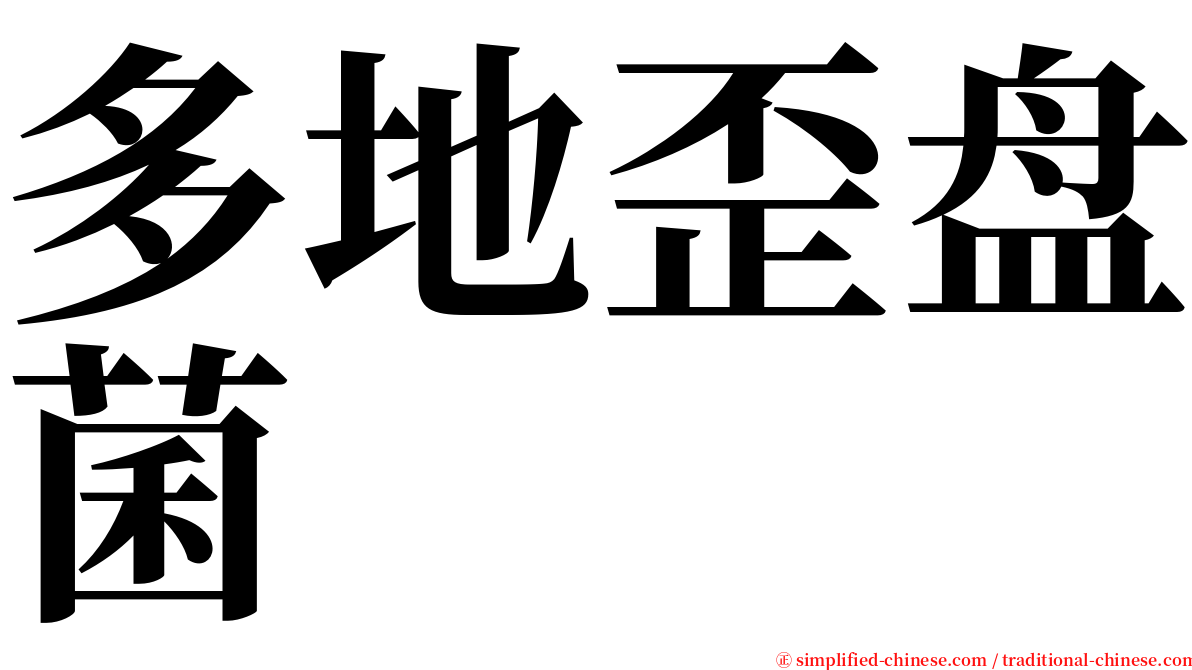 多地歪盘菌 serif font