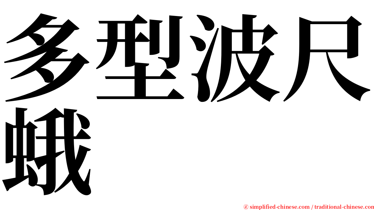 多型波尺蛾 serif font