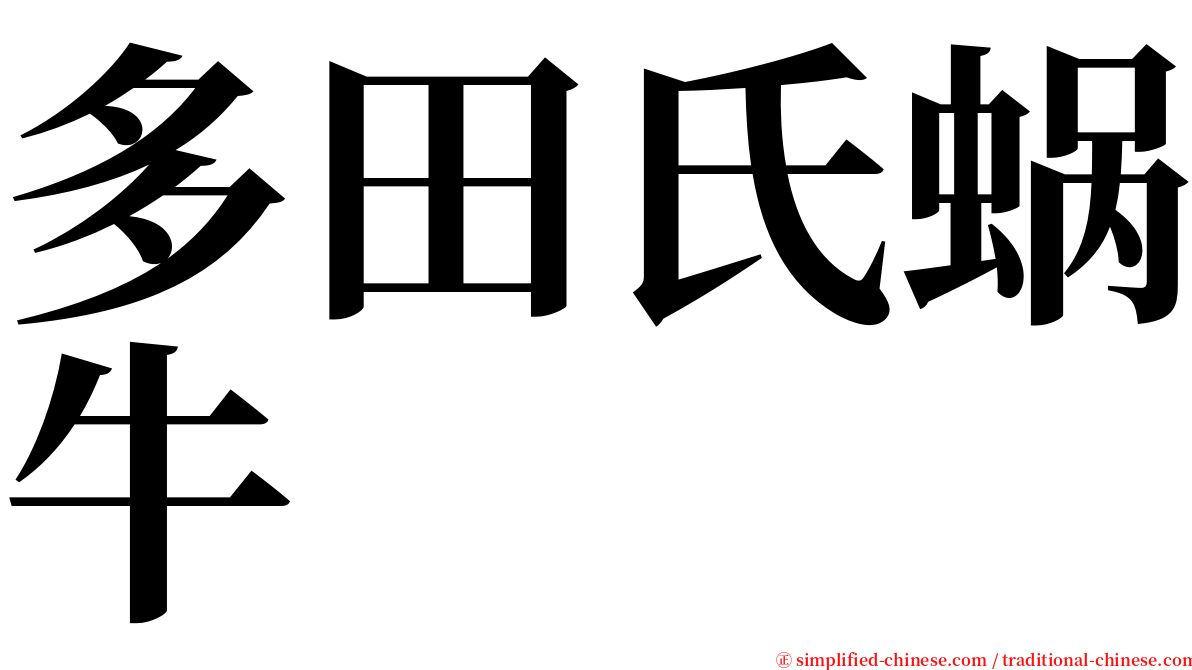 多田氏蜗牛 serif font