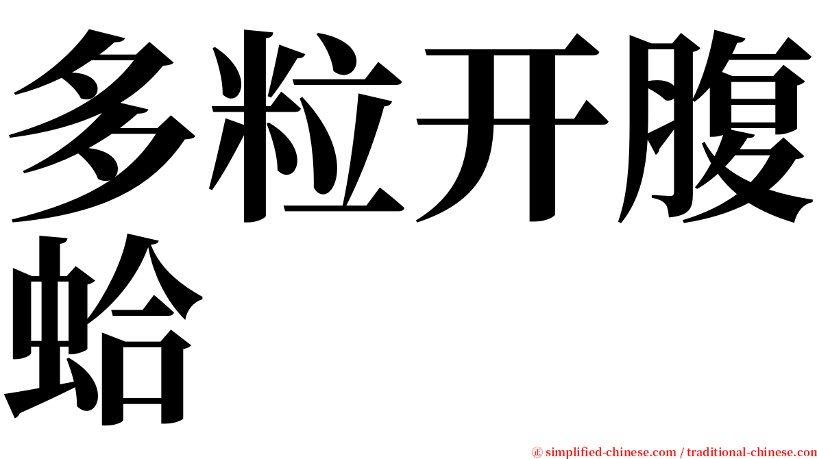 多粒开腹蛤 serif font