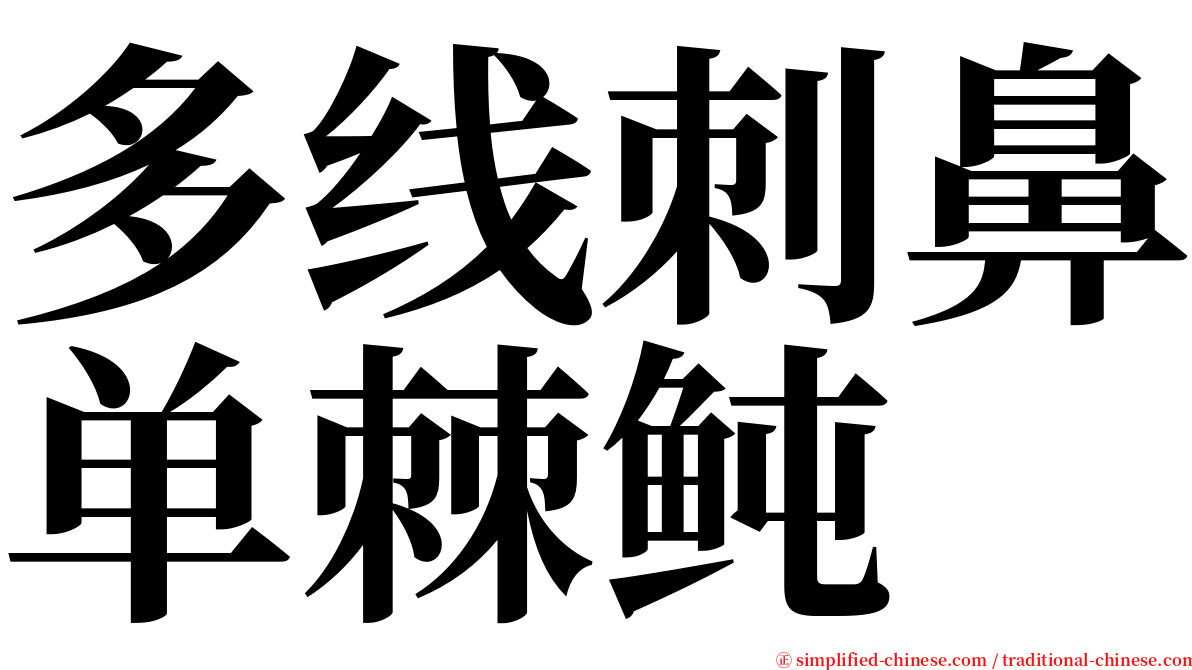 多线刺鼻单棘鲀 serif font