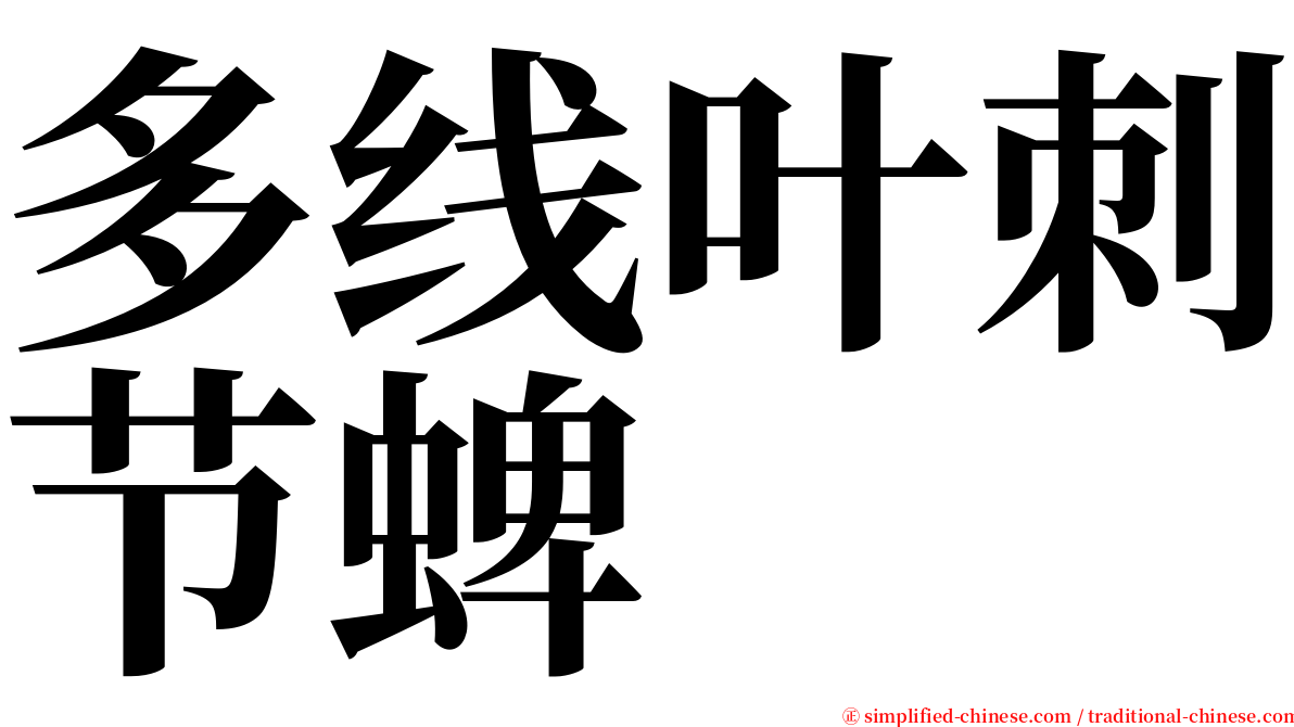 多线叶刺节蜱 serif font