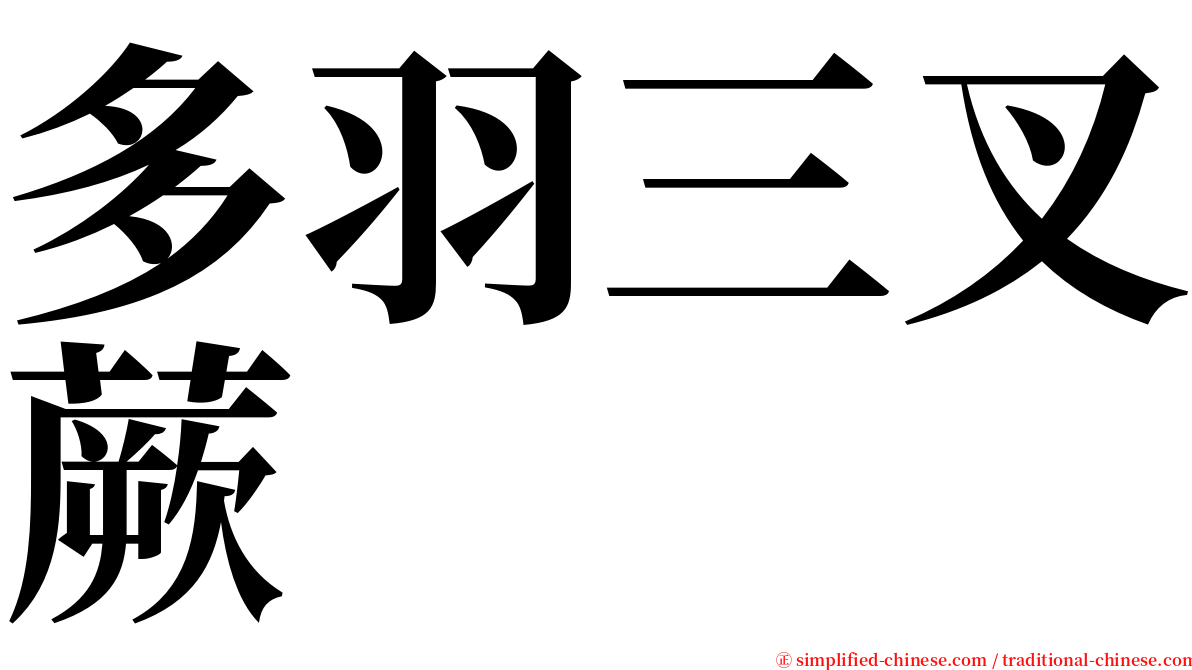 多羽三叉蕨 serif font