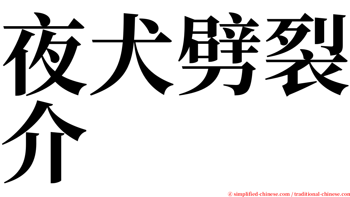 夜犬劈裂介 serif font