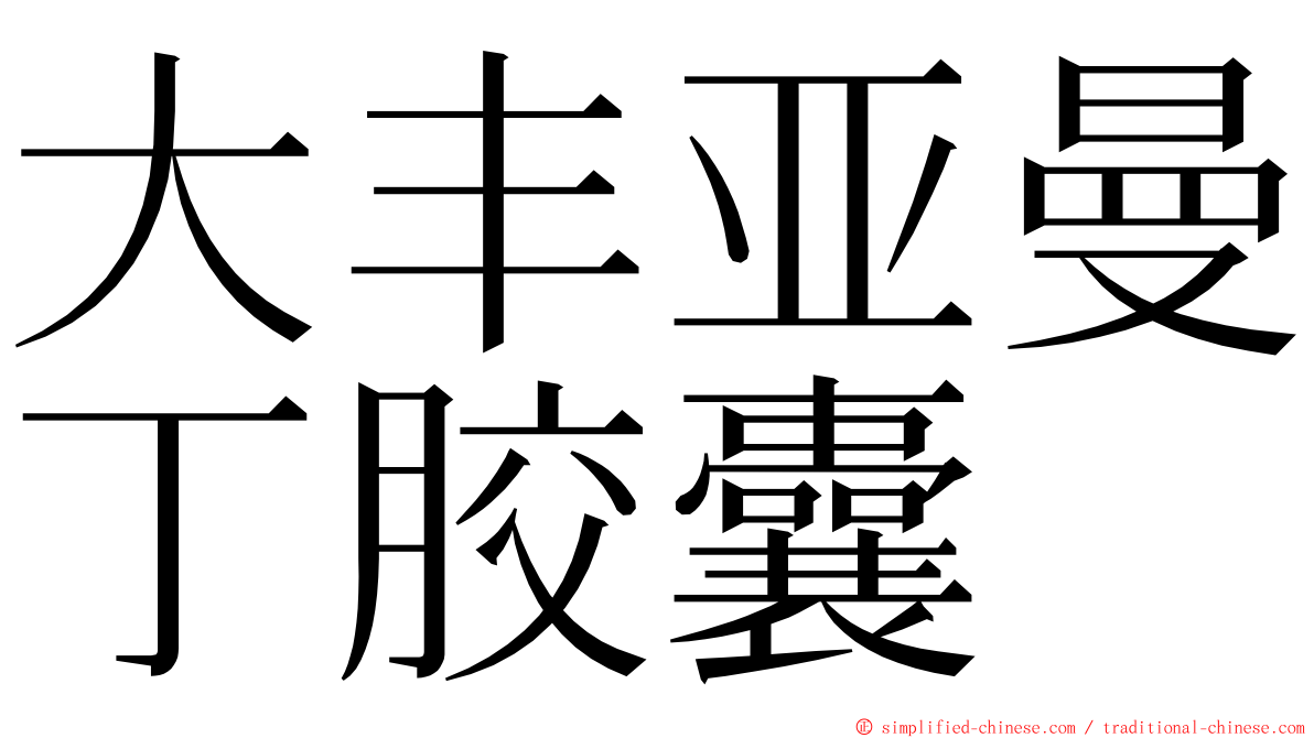 大丰亚曼丁胶囊 ming font