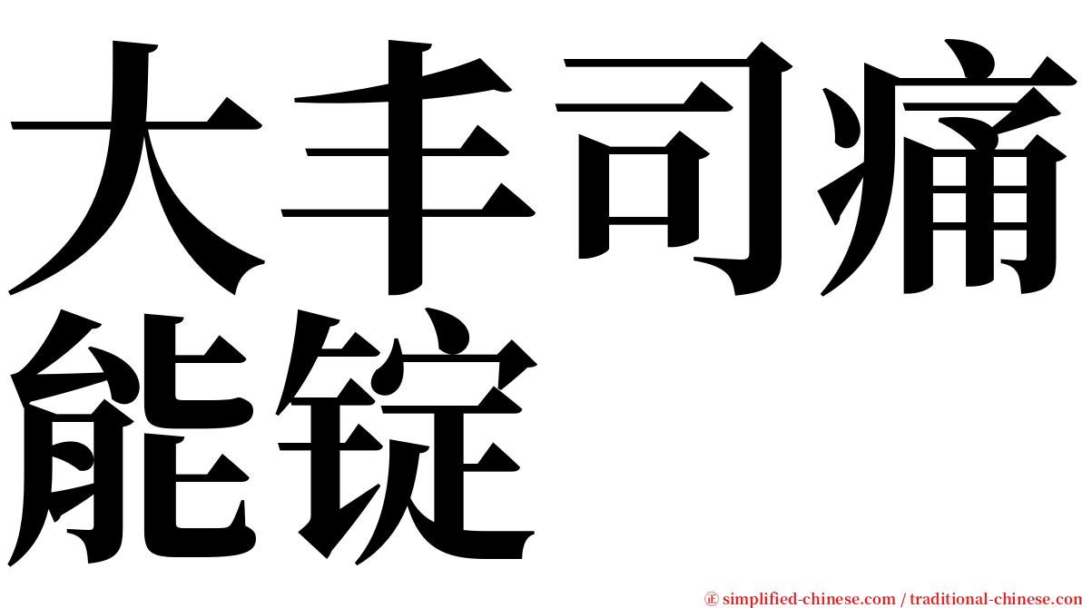 大丰司痛能锭 serif font