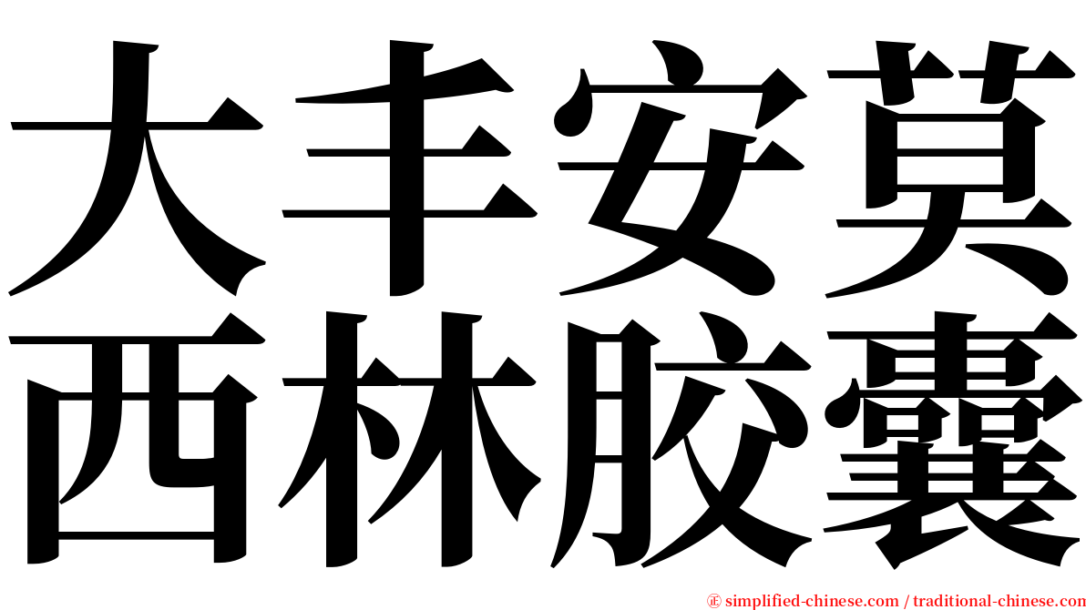 大丰安莫西林胶囊 serif font