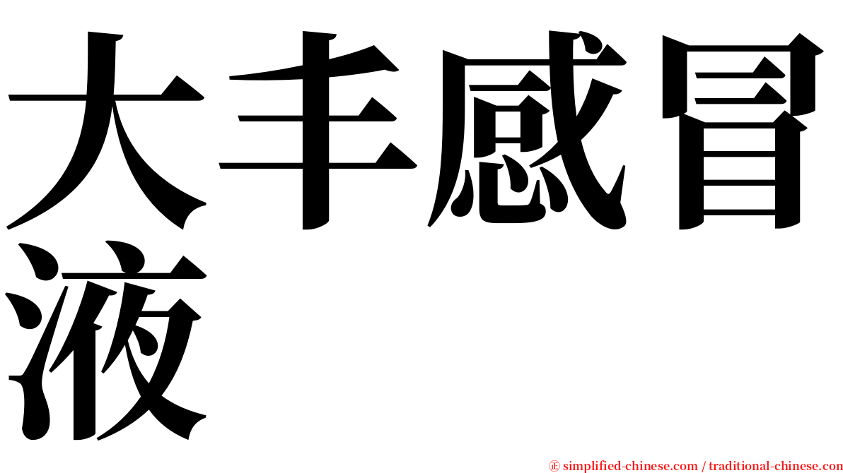 大丰感冒液 serif font