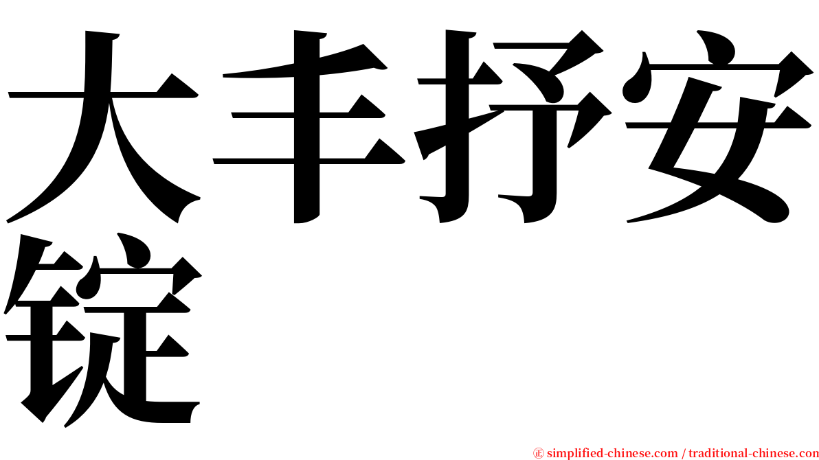 大丰抒安锭 serif font