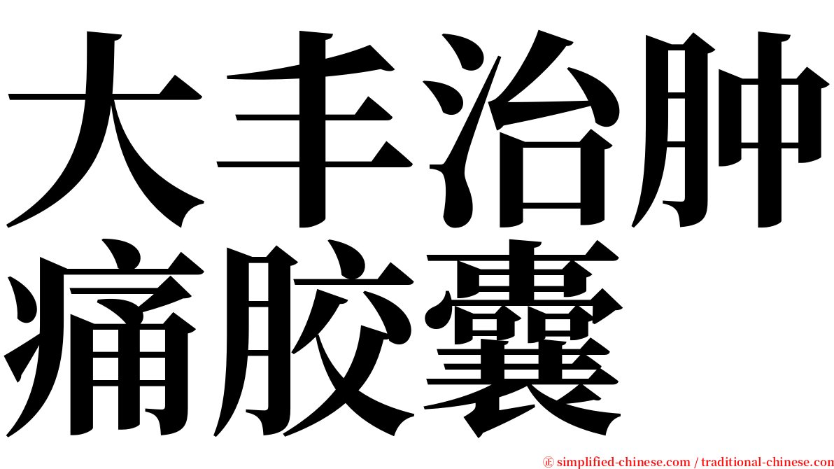 大丰治肿痛胶囊 serif font