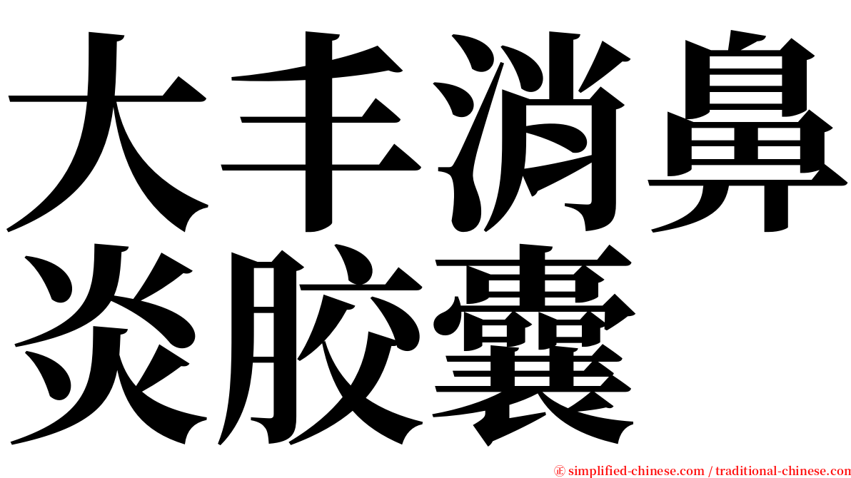 大丰消鼻炎胶囊 serif font