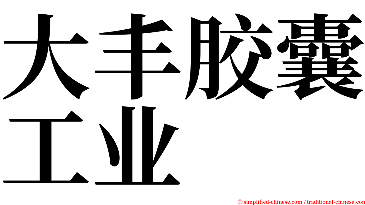 大丰胶囊工业 serif font