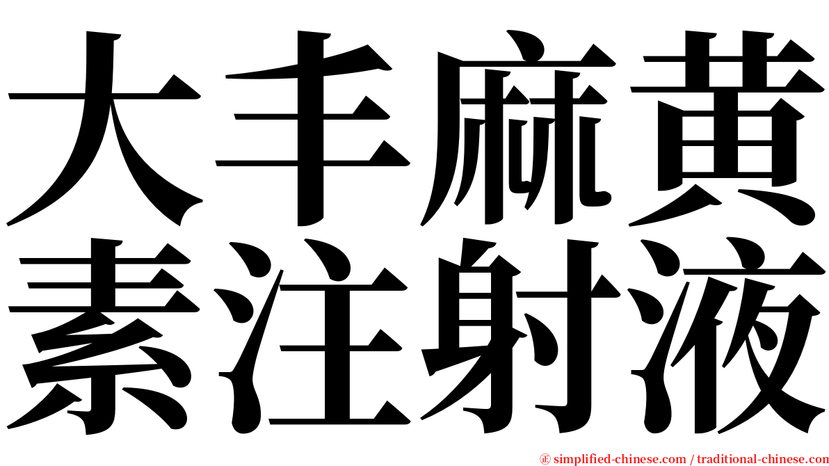 大丰麻黄素注射液 serif font