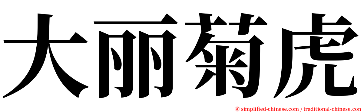 大丽菊虎 serif font