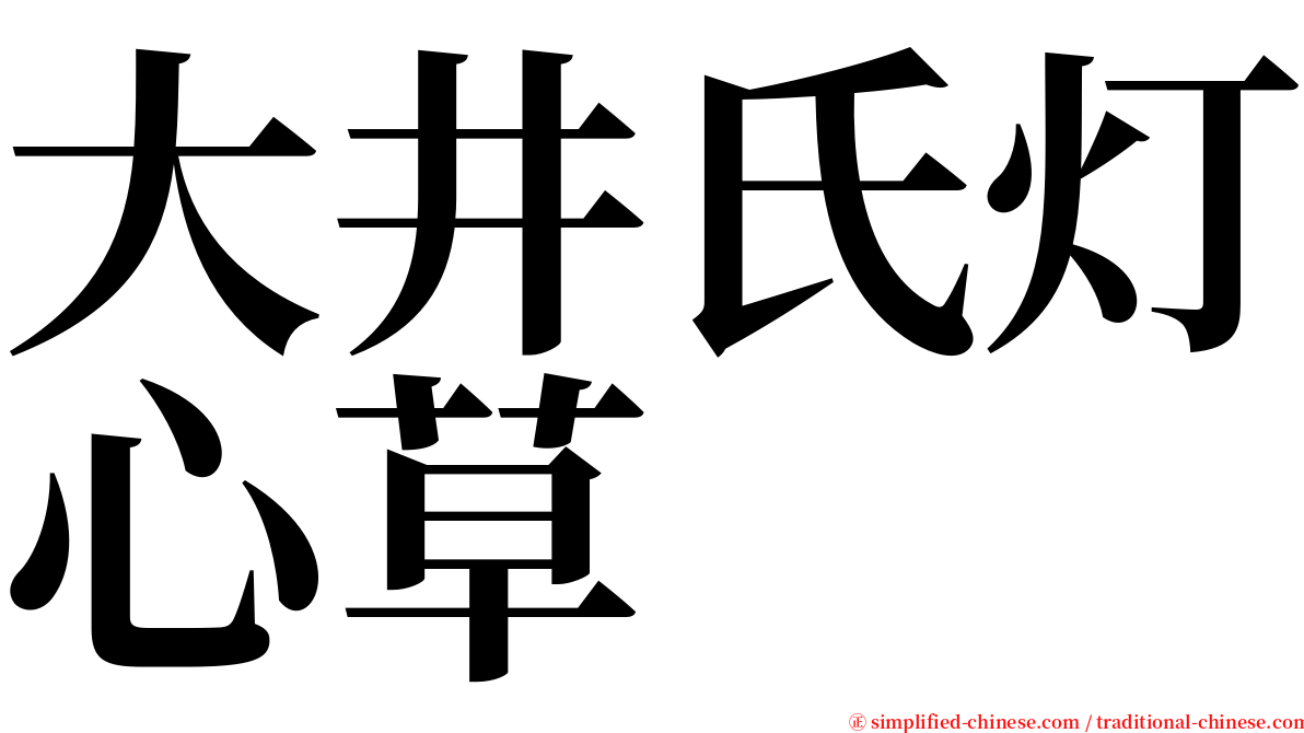 大井氏灯心草 serif font