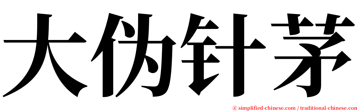 大伪针茅 serif font