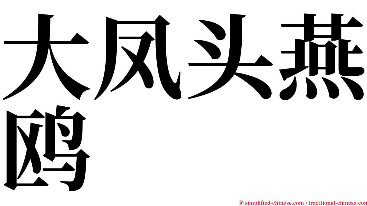 大凤头燕鸥 serif font