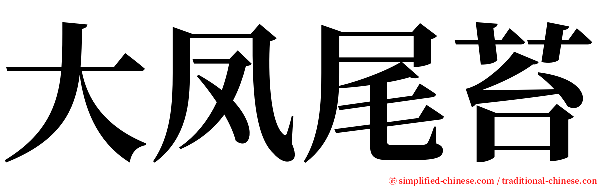 大凤尾苔 serif font