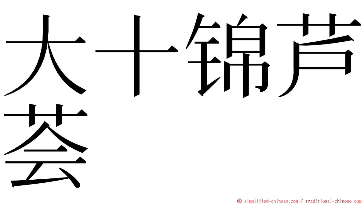 大十锦芦荟 ming font