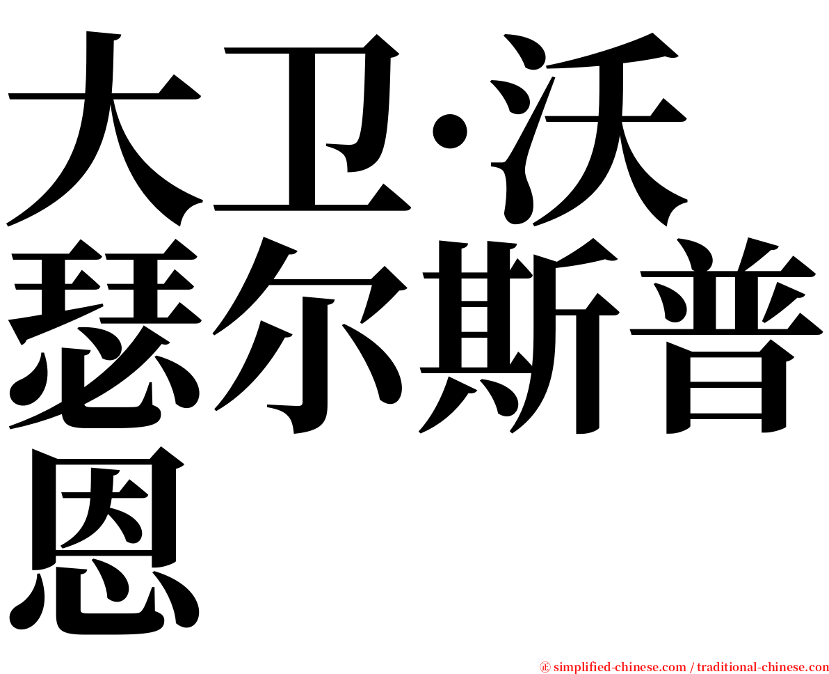 大卫·沃瑟尔斯普恩 serif font