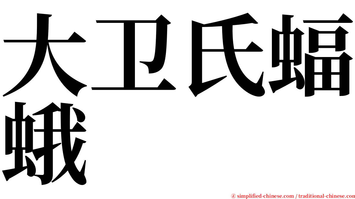 大卫氏蝠蛾 serif font