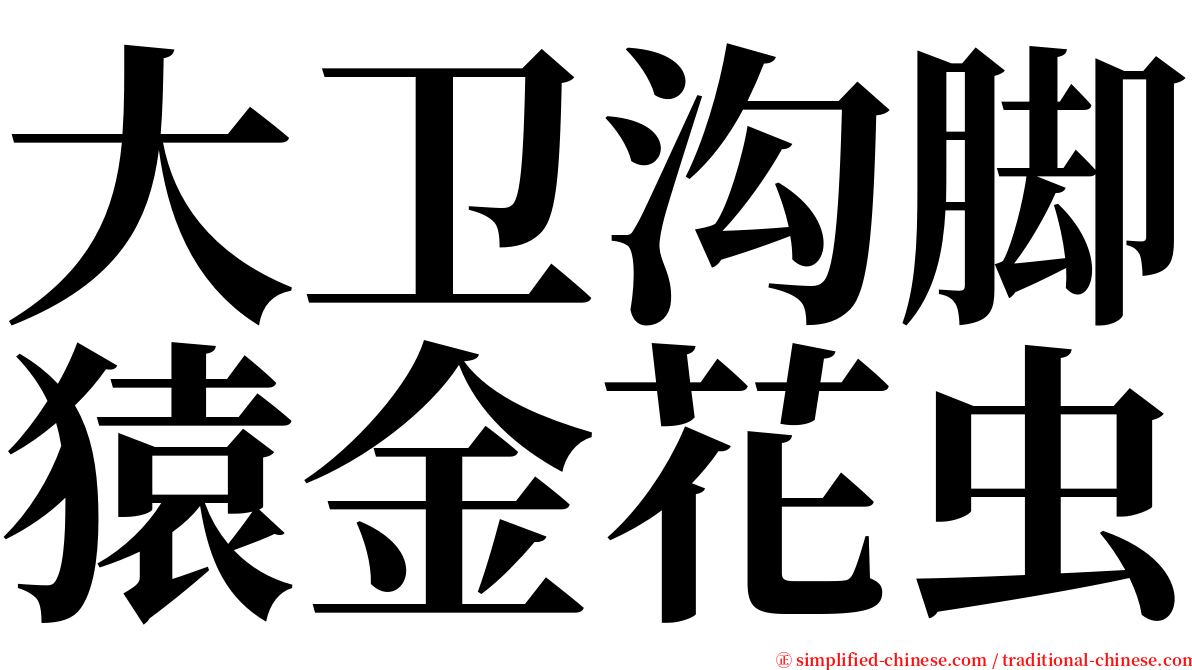 大卫沟脚猿金花虫 serif font