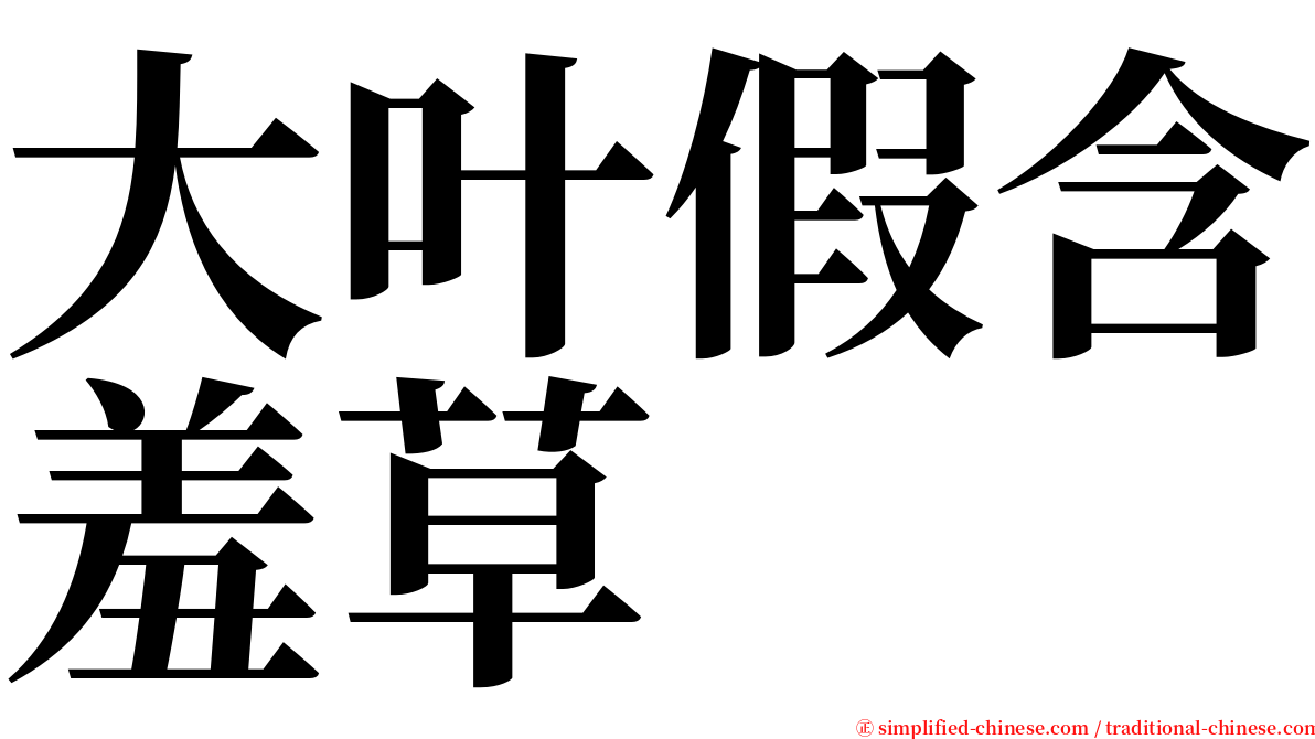 大叶假含羞草 serif font