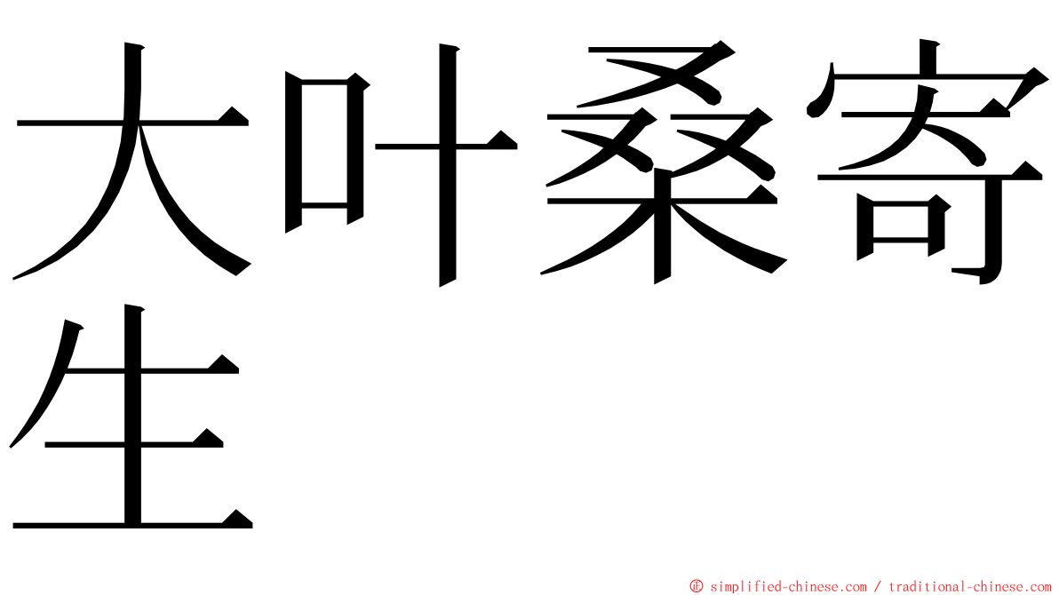 大叶桑寄生 ming font