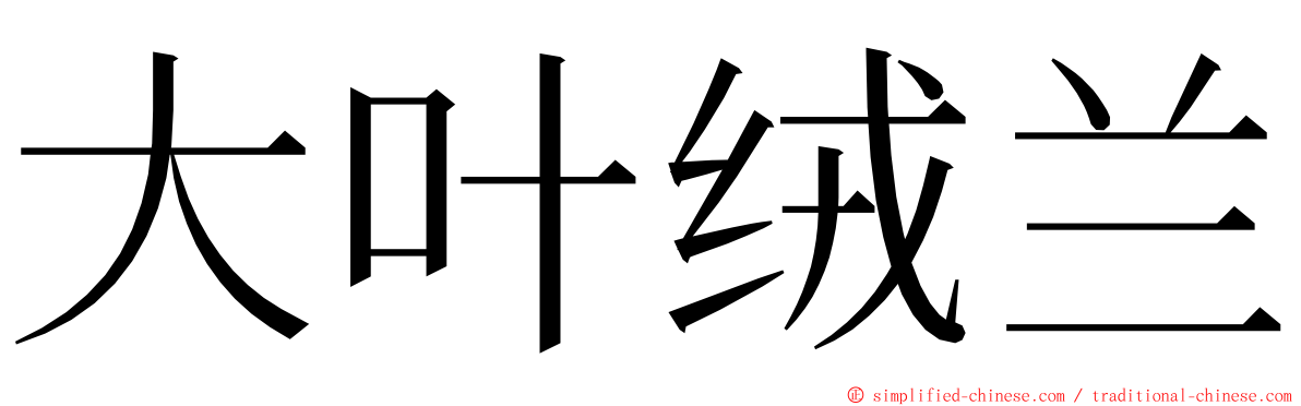 大叶绒兰 ming font