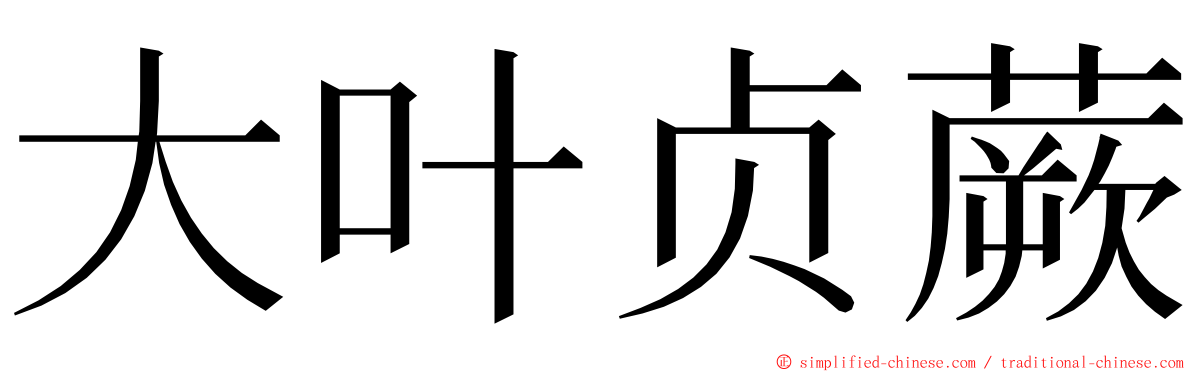 大叶贞蕨 ming font