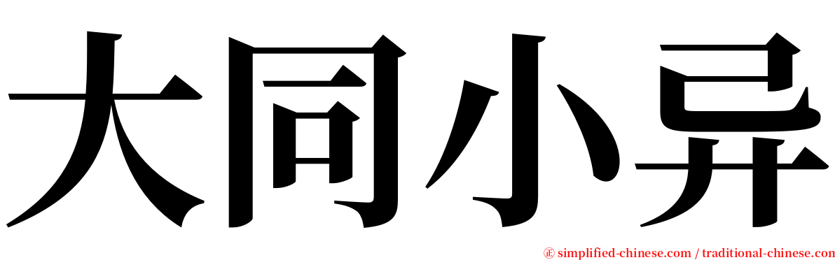 大同小异 serif font