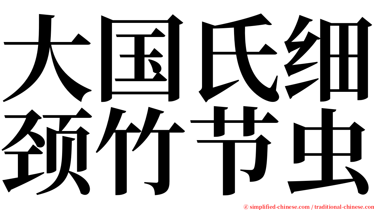 大国氏细颈竹节虫 serif font