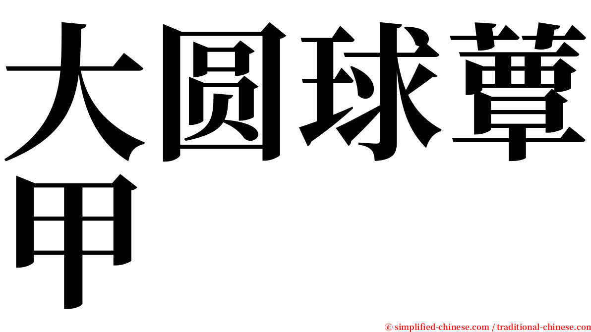 大圆球蕈甲 serif font