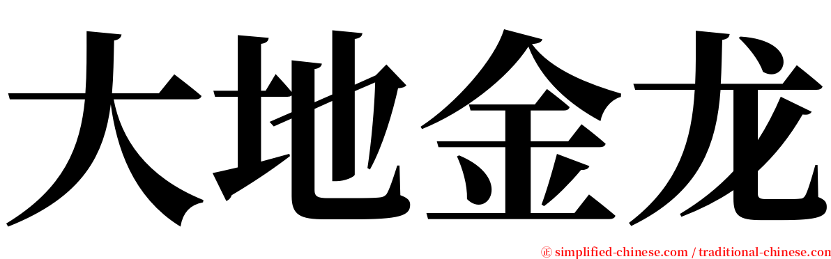 大地金龙 serif font