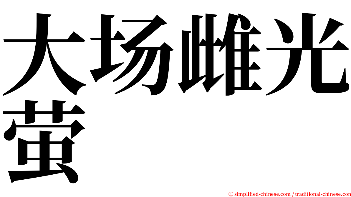 大场雌光萤 serif font