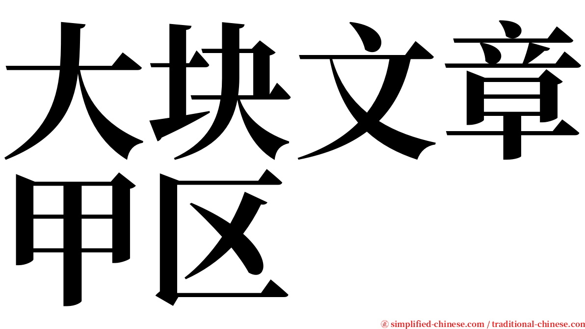 大块文章甲区 serif font