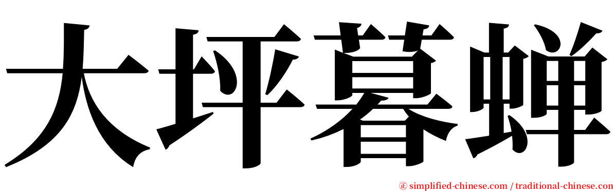 大坪暮蝉 serif font