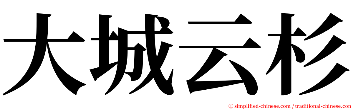 大城云杉 serif font