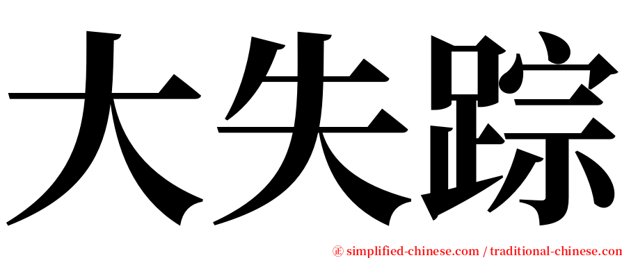 大失踪 serif font