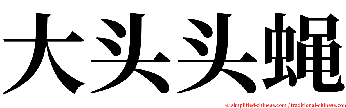 大头头蝇 serif font