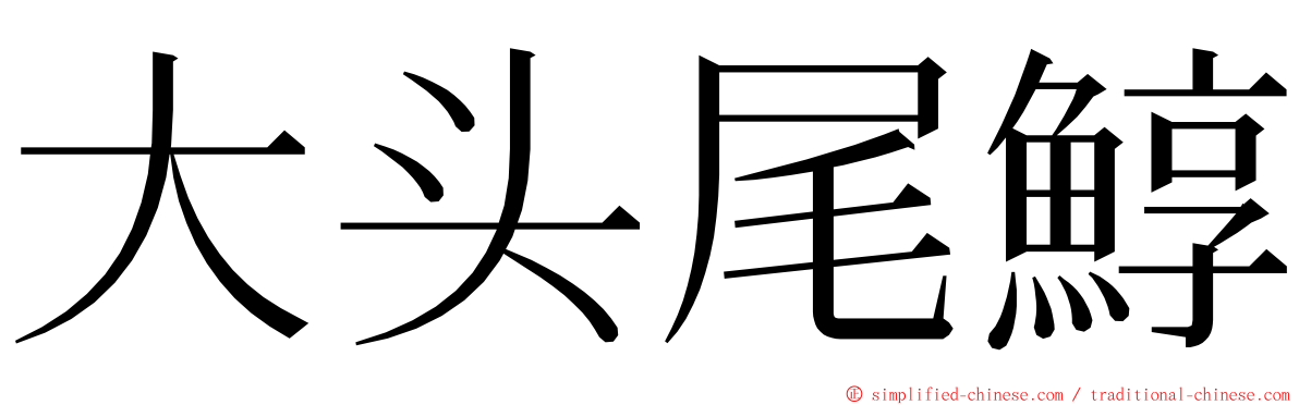 大头尾鯙 ming font