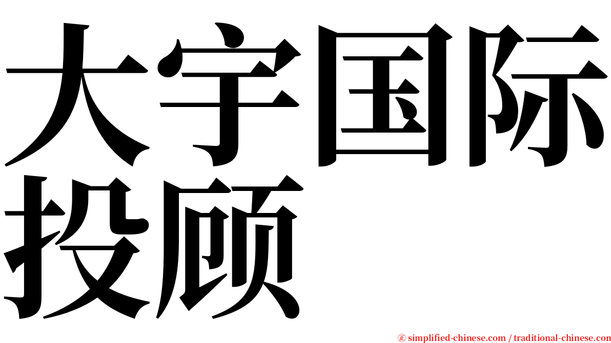 大宇国际投顾 serif font
