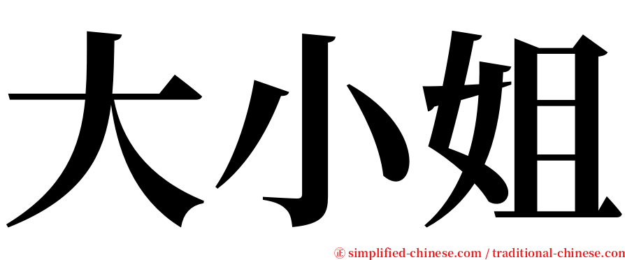 大小姐 serif font