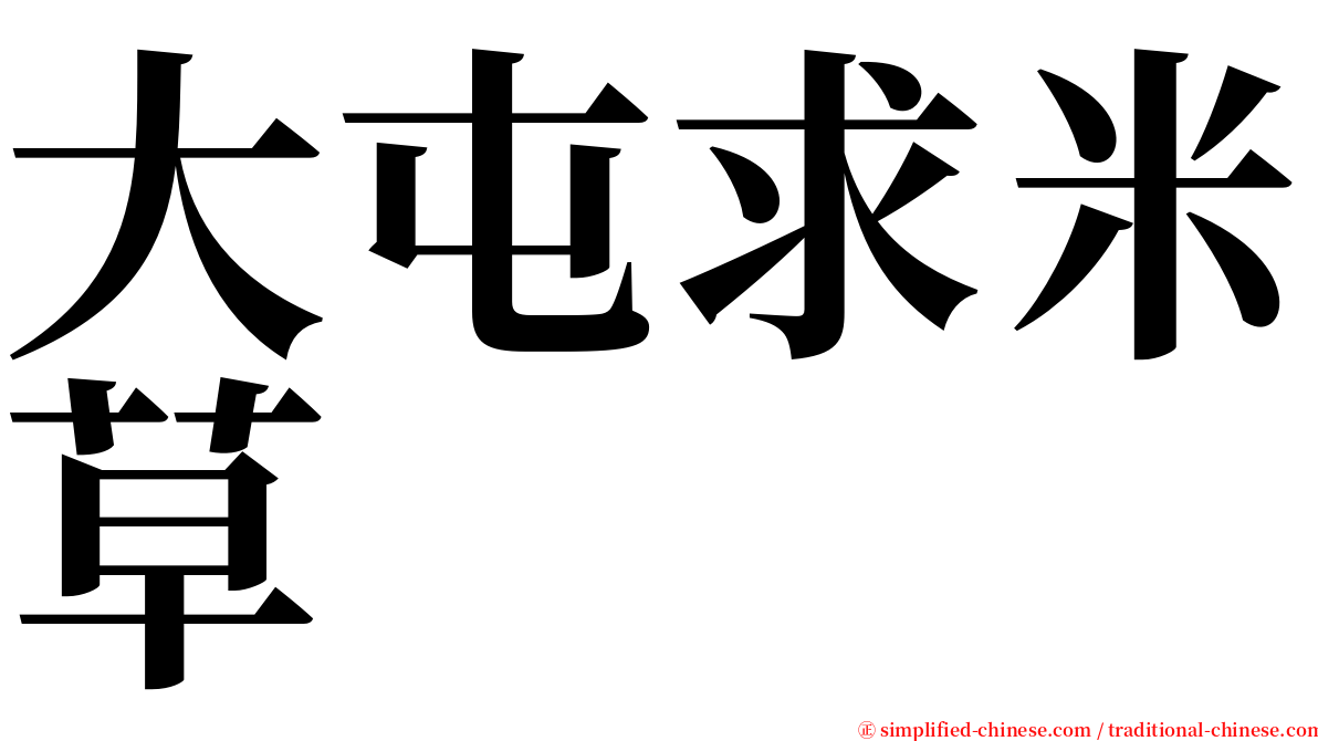 大屯求米草 serif font