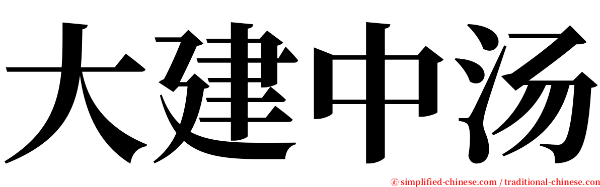 大建中汤 serif font