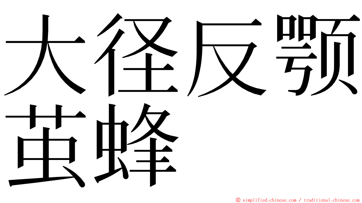 大径反颚茧蜂 ming font