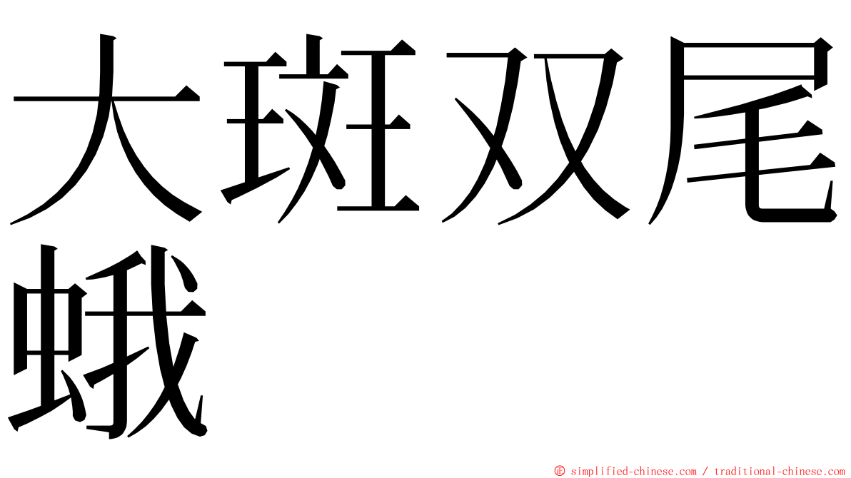 大斑双尾蛾 ming font