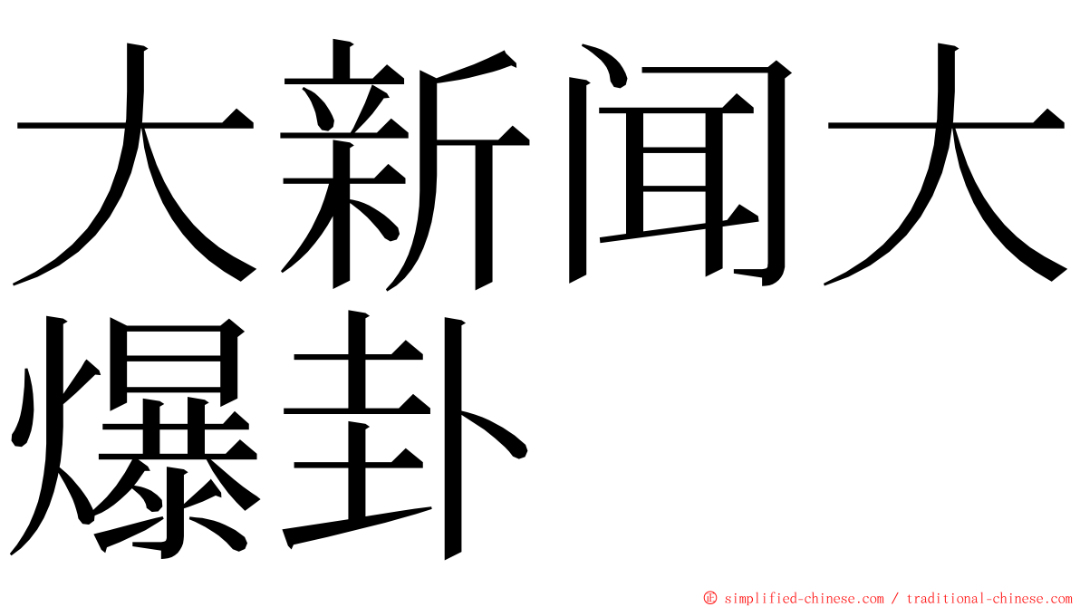 大新闻大爆卦 ming font