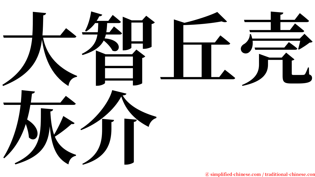 大智丘壳灰介 serif font