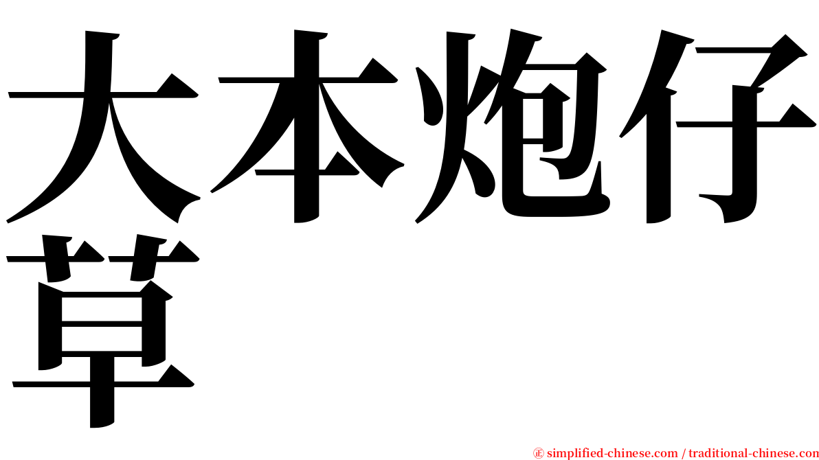 大本炮仔草 serif font